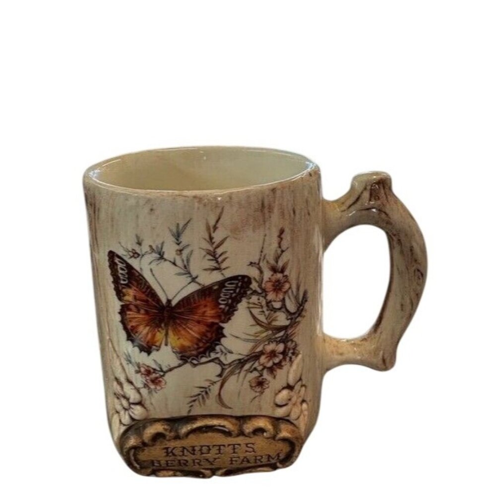 Knotts Berry Farm Butterfly Tree Bark‎ Ceramic Mug Vintage